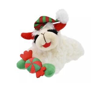 Lamb Chop Small Plush Dog‎ Toy Holiday Peppermint Candy Squeaky Crinkle Toss New
